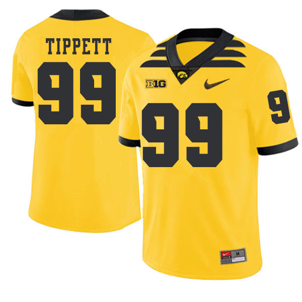 2019 Men #99 Andre Tippett Iowa Hawkeyes College Football Alternate Jerseys Sale-Gold - Click Image to Close
